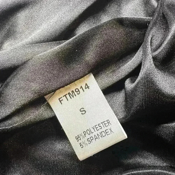 THML Black and Brown Spaghetti Strap Stretch Velvet Wrap Dress Size S NWT - Picture 6 of 8